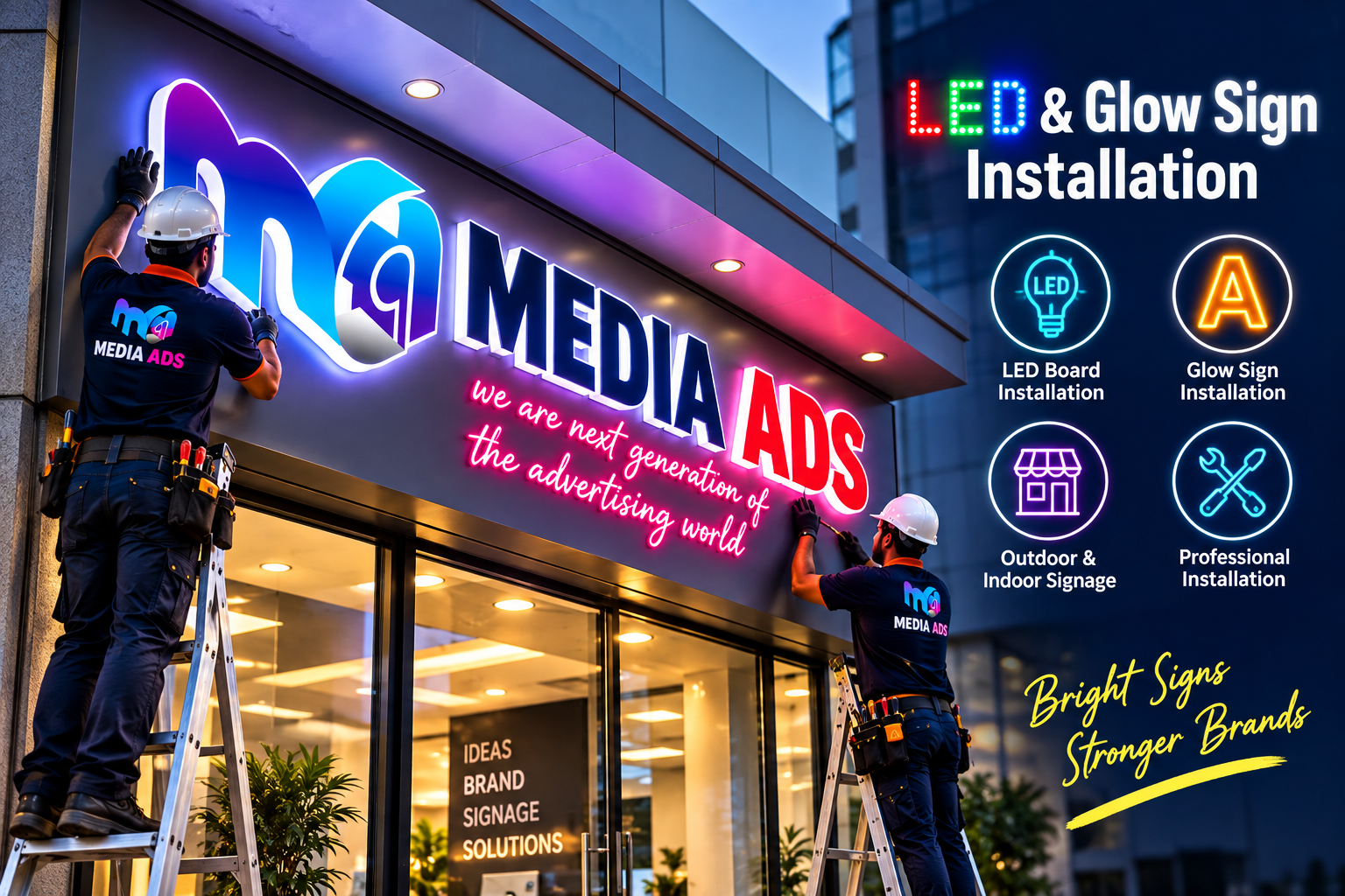 LED Glow Sign Installation
